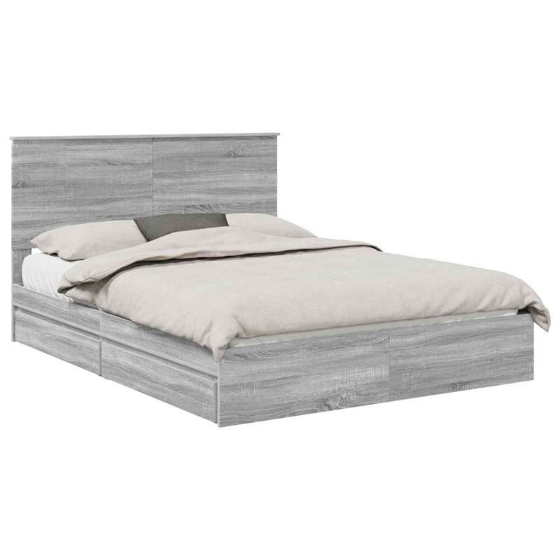Bed Frame, Kingsize (5'), Grey Sonoma