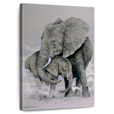Maman et bébé éléphant