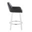 Tabouret de comptoir à hauteur fixe avec pivot en bois et similicuir avec repose-pieds rond chromé - ensemble de 2-125535806