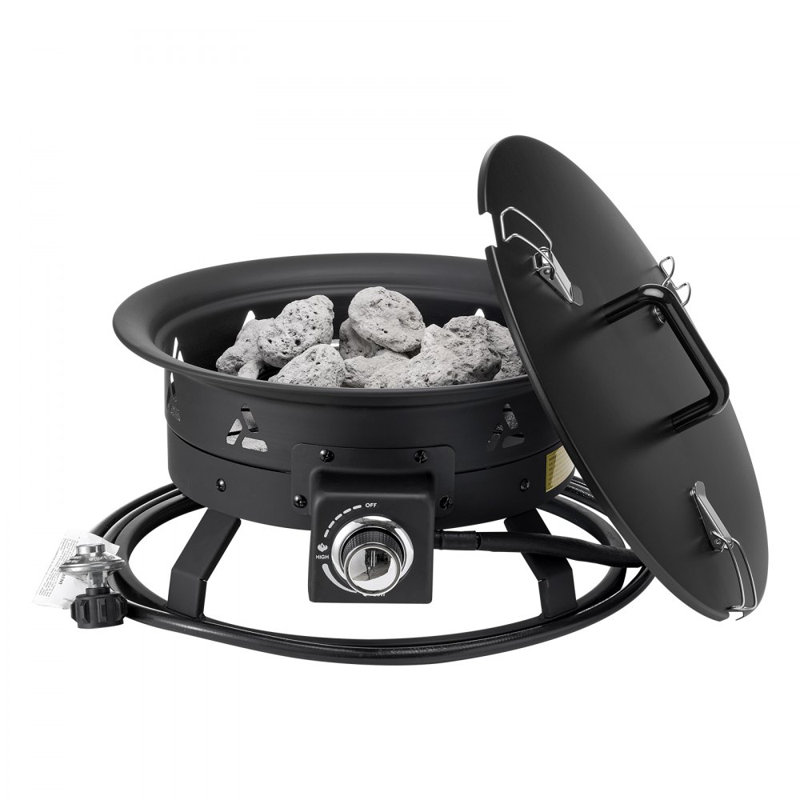 Propane Fire Pit Outdoor Portable Gas Fire Pit for Heating 58000 BTU, 12.2" H x 18.9" W x 18.9" D