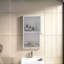 Armoire de salle de bain murale blanche avec rangement caché