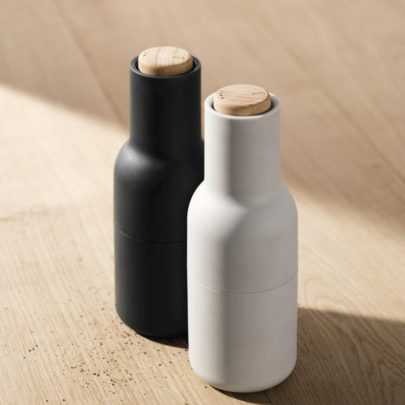 Bottle Grinders Salt & Pepper Mill Set, Ash & Carbon