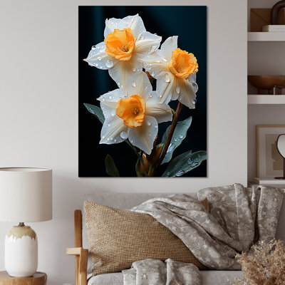 «Dewy Daffodils At Sunrise», reproduction d'art sur toile