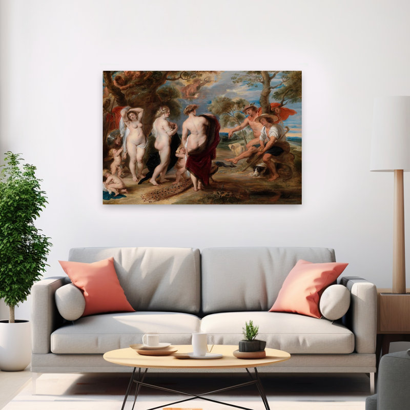 The Judgment Of Paris Classic Wall Art Print by Peter Paul Rubens - Wrapped Canvas Print, 101.6cm H x 152.4cm W
