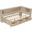 Lit de jour simple en bois avec 3 tiroirs, lait blanc antique, fabrication, aucun sommier requis blanc, solide-1186749586