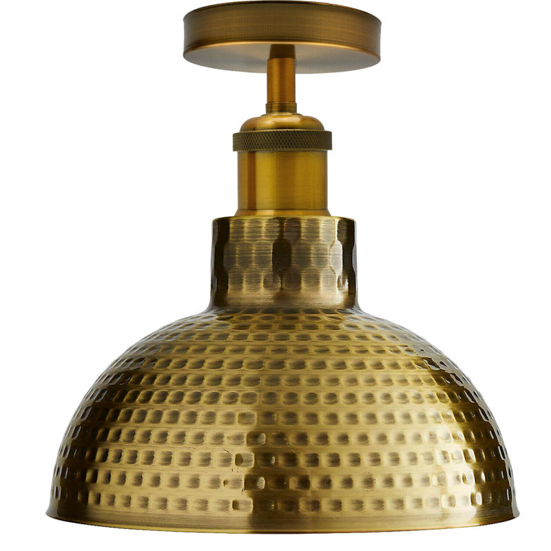 Kari Semi Flush Mount, Yellow Brass
