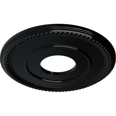 Endurathane Bradford Ceiling Medallion, 12 1/2"OD x 3 7/8"ID x 3/4"P (Fits Canopies up to 6 5/8"), Hand-Painted Black Pearl Finish