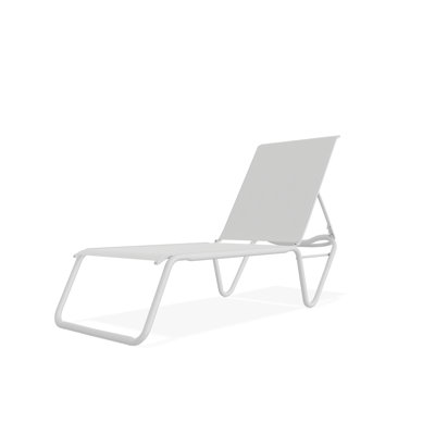 Gardenella Sling Aluminum Frame Four-Position Lay Flat Stacking Armless Chaise