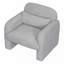 Élégant et minimaliste fauteuil en molleton simple avec accoudoirs et coussin, fauteuil-104579961