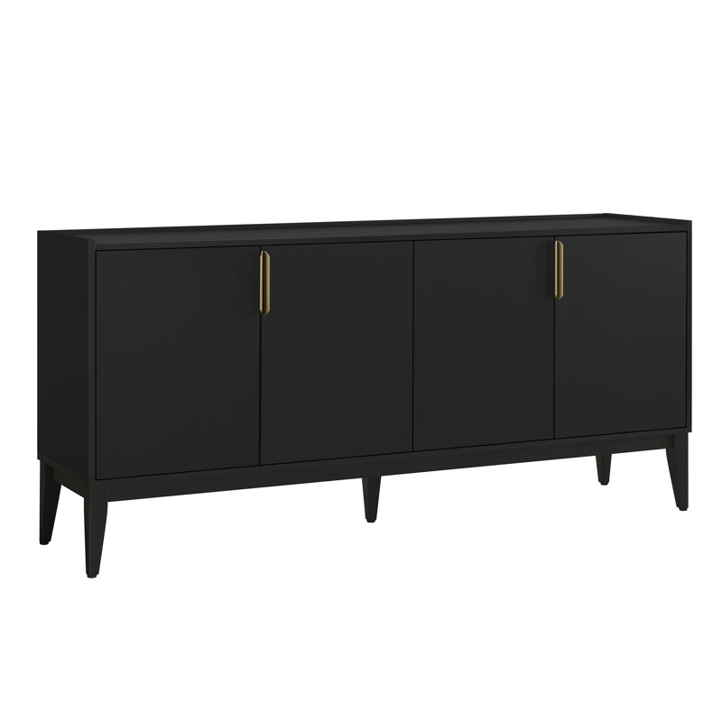 Manushe 63'' Wide 4 - Shelf Credenza, Black