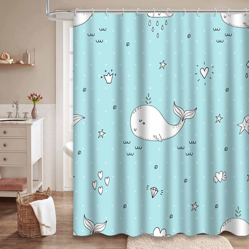 Joli rideau de douche avec 12 crochets, 72" L x 72" W