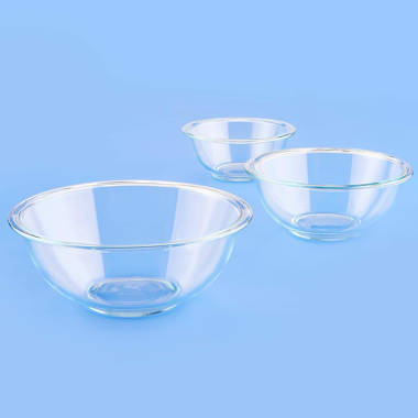 NutriChef 4 Sets of High Borosilicate Glass Mixing Bowl with PE Lids,  Space-Saving Nesting Bowls