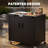FEASTO 35" Steel Outdoor Kitchen Island with Stainless Steel Sink and Storage Cabinet - Rolling BBQ Prep Station for Patio and Backyard