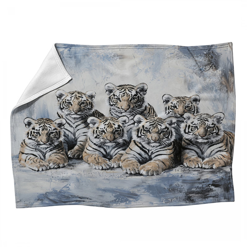 Jeté en molleton Tiger Group - Jetés d'animaux pour canapés ou lits, L 60 po x l 50 po