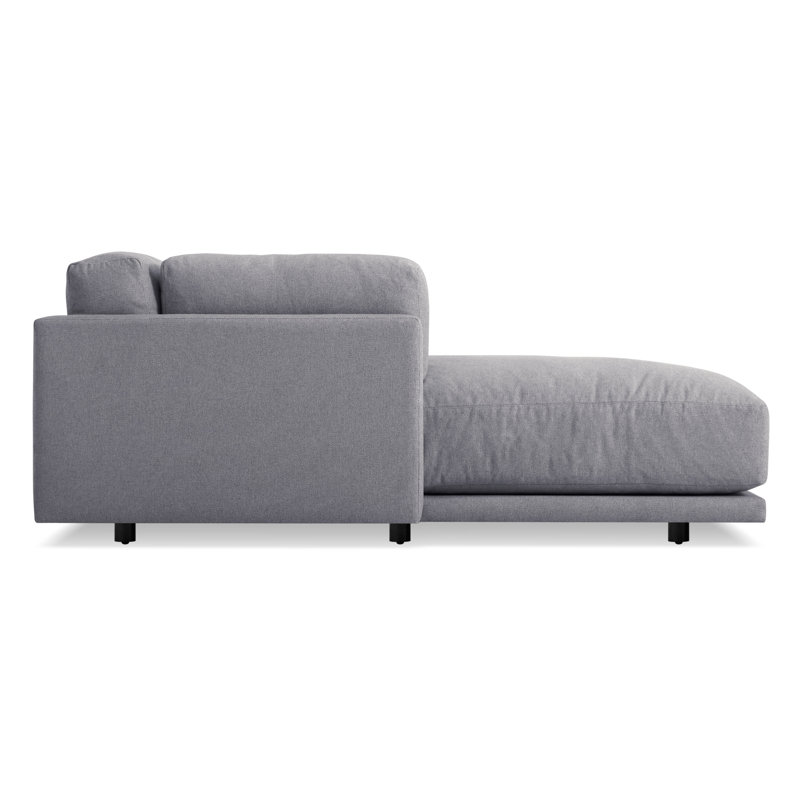 Sunday Chaise Lounge, Left Hand Facing, Camel Velvet Polyester Blend