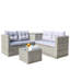 Ensemble de canapé modulaire d'extérieur en rotin et osier 4 pièces avec boîte de rangement