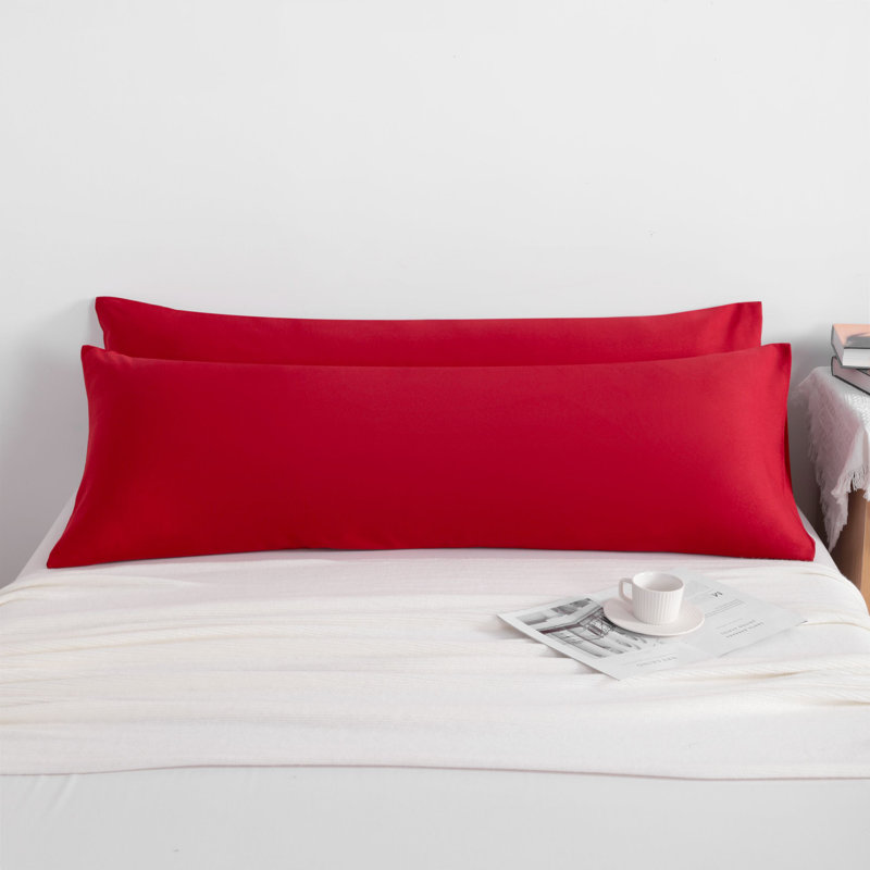 2PC Hypoallergenic Microfiber body pillowcase, Red