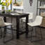 Ensemble de salle à manger à hauteur de comptoir industriel, table en bois patiné et chaises en cuir de polyuréthane, structure en métal-710460650-686549844
