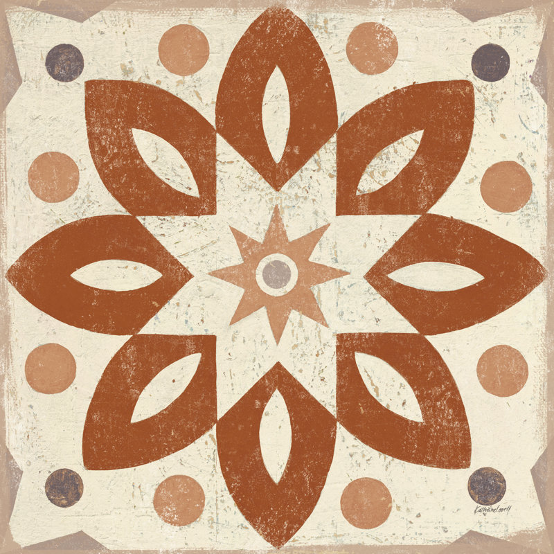 Terracotta Tile I by Kathrine Lovell - Wrapped Canvas Painting, 76cm H x 76cm W