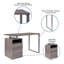 Desk with Two Drawers and Metal Frame-1255066939