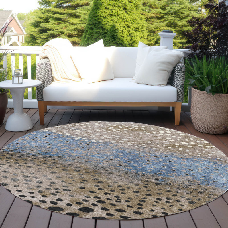 Tapis kaki intérieur / extérieur lavable à la machine Christn ACN1369, Rond 8 pi