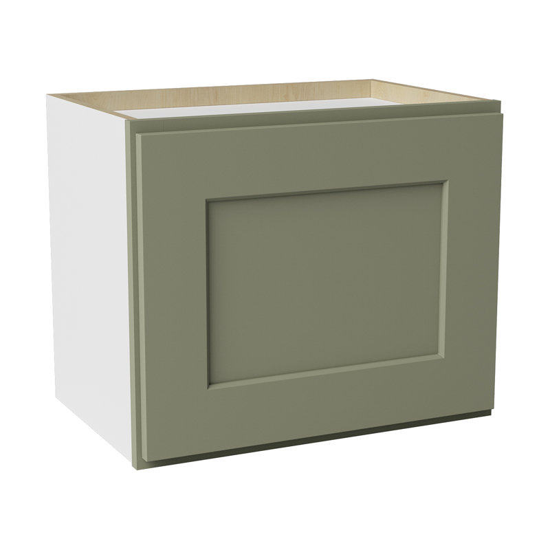Armoire de cuisine en bois massif prête à assembler, H 15 po x l 18 po x P 12 po, Vert sauge