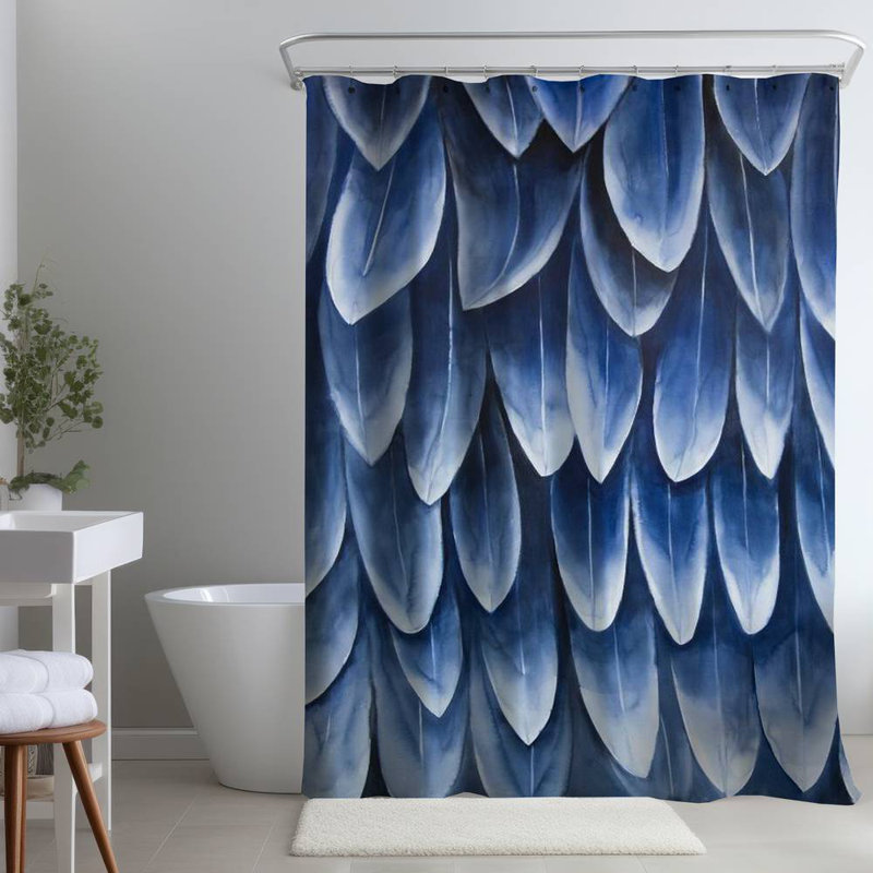 Abstract – Polyester Shower Curtain, Dye Sublimation Print, 71" W × 74" L