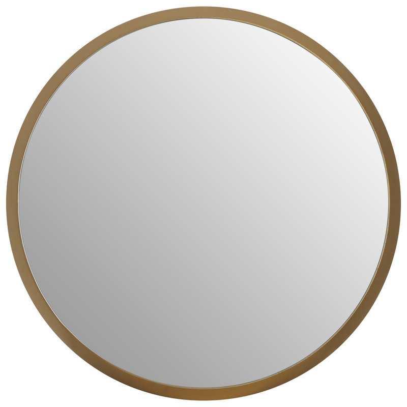 Carleen Metal Flat Wall Mirror, 44cm H x 44cm W, Gold