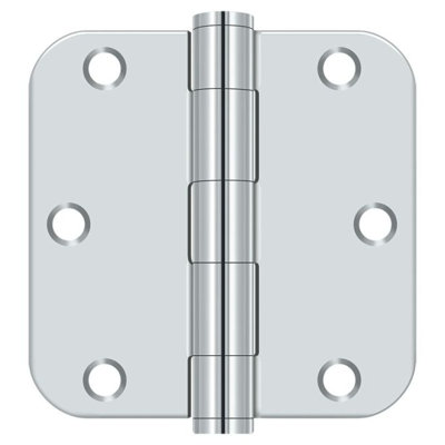 Charnière Deltana S35R5HD26 3-1 / 2 "x 3-1 / 2" x 5/8 "Deltana, paire HD chromée polie