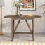 Ensemble de table de salle à manger à hauteur de comptoir en bois 3 pièces avec 2 chaises rembourrées pour petite place-806332087
