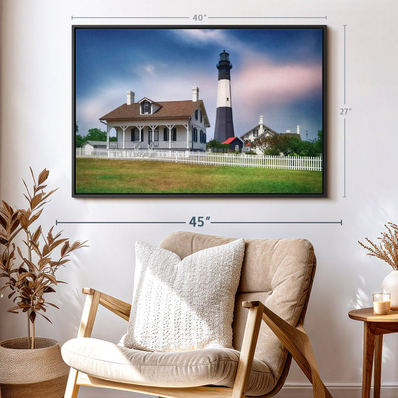 Tybee Island Lighthouse Savannah Beach Canvas Print, 27" H x 40" W