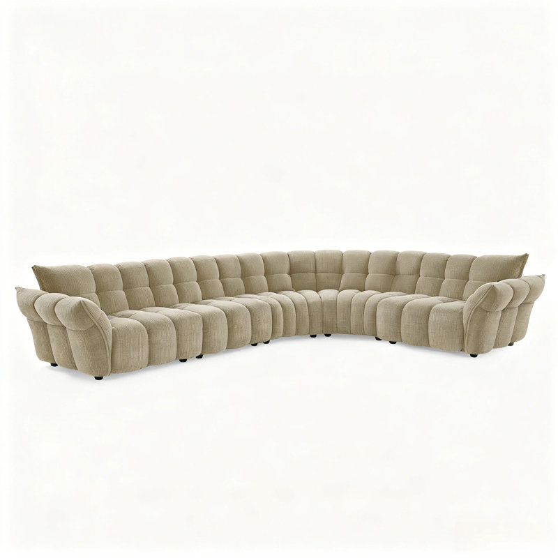 Minimore Modern Style 145.3" W Marigold L Shape 6S Sofa, Sand