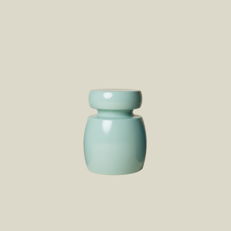 Ceramic Accent Stool, Mint