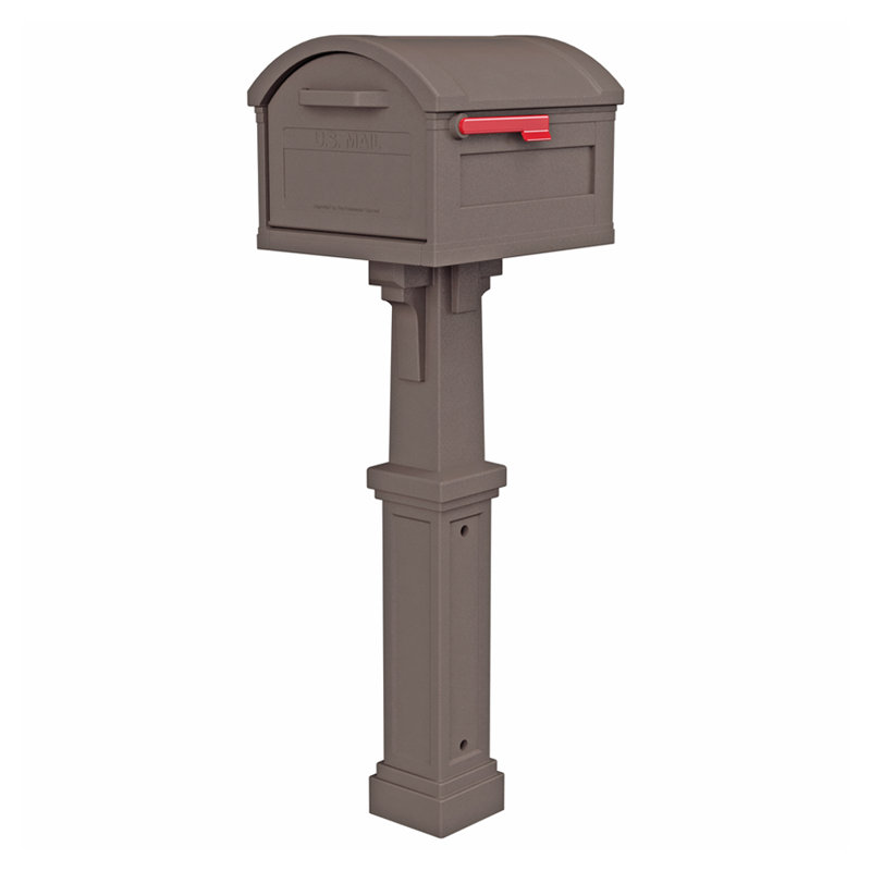 Grand Haven Post Mounted Mailbox, Mocha