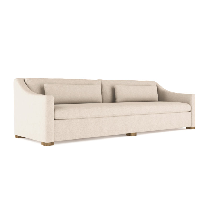 Canapé Crosby, Velours moelleux huître, H 32,5 po x l 84 po x P 38 po, Patiné