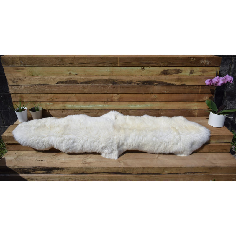 Gabriel Solid Colour Sheepskin 70cm X 190cm Area Rug Set