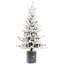Arbre de Noël 4,5 pi avec base en pot, 150 lumières DEL chaudes, 720 pointes, branches en PE + PVC, 19 pommes de pin pour espaces compacts-118094980
