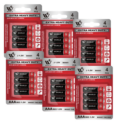 WBM World AA Carbon Zinc Cells, Long Lasting, Pack of 6 (24 Count)