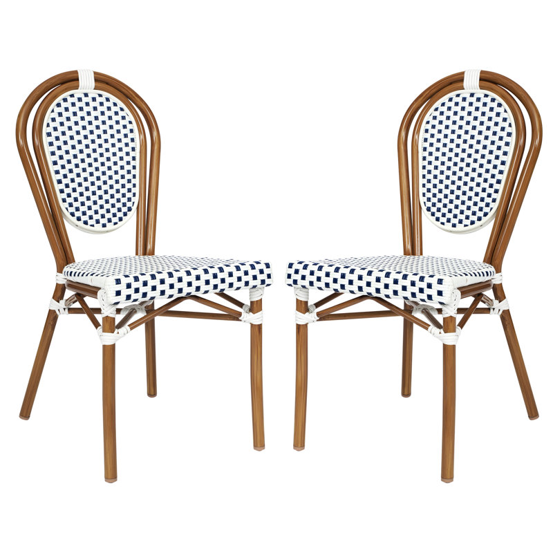 Chaises Paris empilables Cloquet, Blanc / gris / naturel, 2