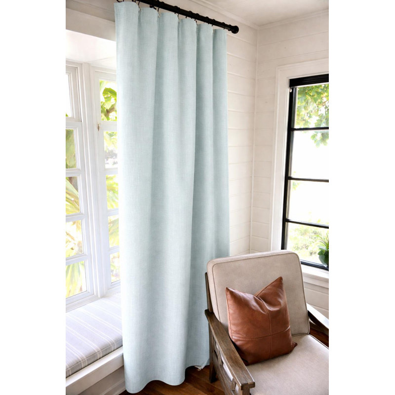Rideaux en coton bleu glacier, L 50 po x L 72 po, Bleu glacier