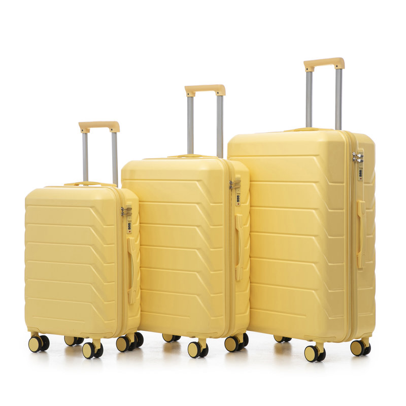 20 "/ 24" / 28 "3 pièces / ensemble en valise à roulettes en ABS, couleur assortie, avec serrure à combinaison