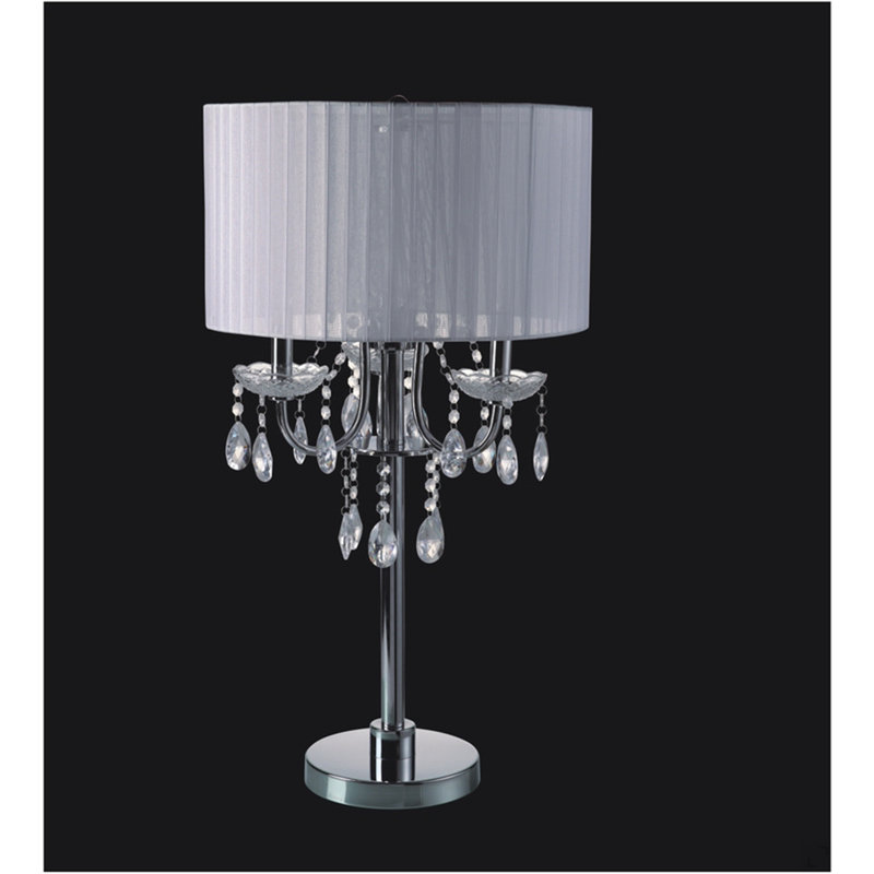 LAMPE DE TABLE INSPIREE BLANCHE / CRISTAL 29,5 "H (1PC / CTN) (1,58 / 9,10)