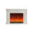 Beige Solid Wood Electric Fireplace-874990155