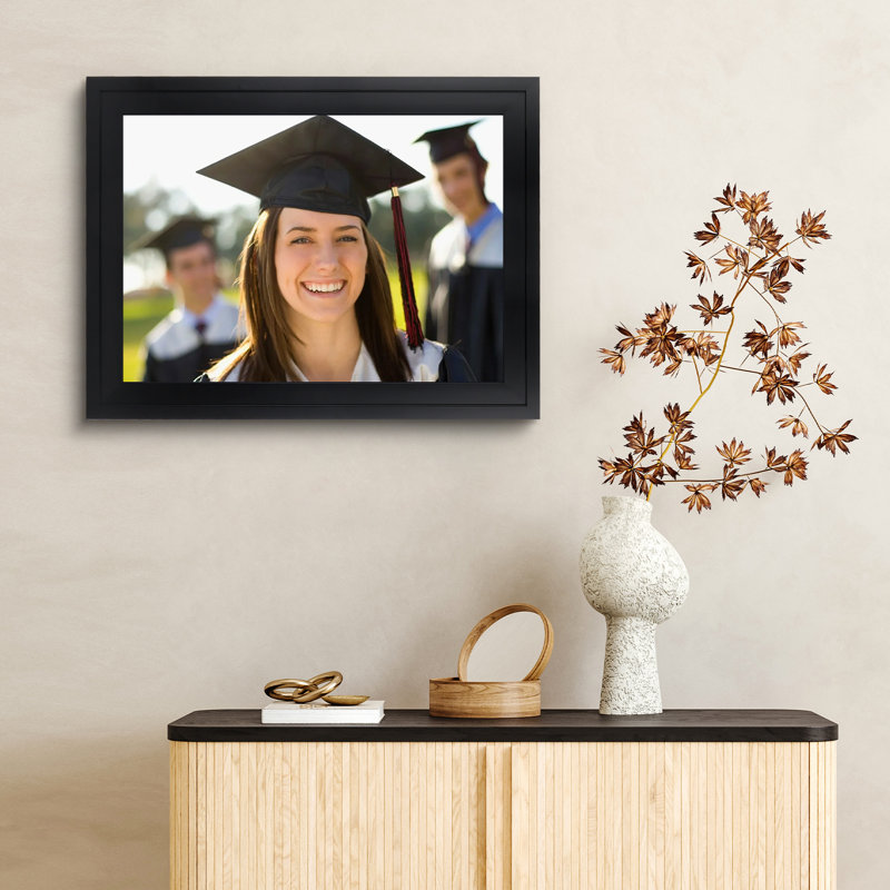 14x20 Black Wood Diploma Frame with 2-Opening for 8.5x11 Certificates or Photos