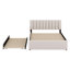 Lit plateforme tapissier avec lit gigogne-663889509