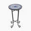 Table d'appoint de patio, bleu et noir