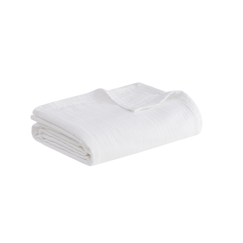 Couverture légère 100% coton Gauze Gauze, Blanc, Très grand