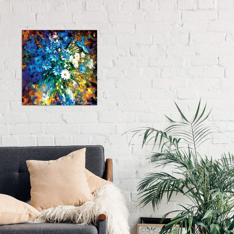 Bouqet Of Happiness by Leonid Afremov - Wrapped Canvas Painting, 45.72 cm H x 45.72 cm W x 1.91 cm D