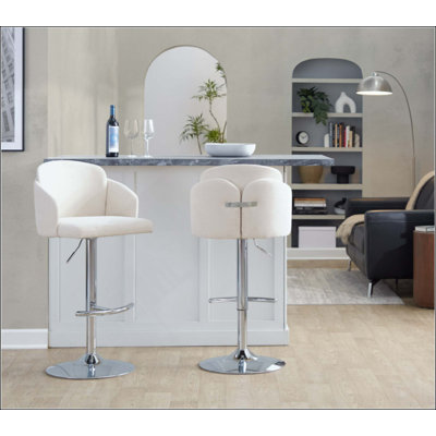 Tabouret de bar réglable en métal, avec repose-pieds rond en métal - ensemble de 2