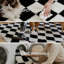 Machine-Washable Checkered Shag Area Rug-1373079847-1373079849